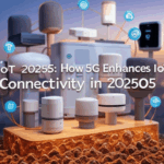 IoT 2025: How 5G Enhances IoT Connectivity in 2025 banner showcasing fast data networks with IoT devices on a blue-to-orange gradient background.