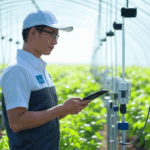 IoT 2025: How It Drives Global Agriculture in 2025 banner showcasing smart farming with sensors and crops on a blue-to-green gradient background.